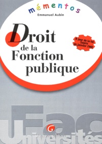 Emmanuel Aubin - Droit De La Fonction Publique.
