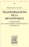 Emmanuel Cattin - Transformations de la métaphysique. - Commentaires sur la philosophie transcendantale de Schelling.