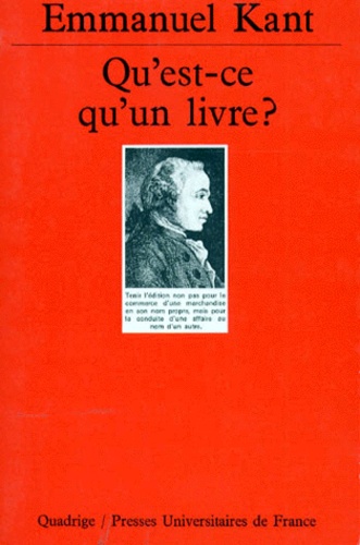 Emmanuel Kant - Qu'est-ce-qu'un livre ?.