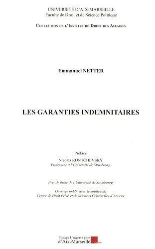 Emmanuel Netter - Les garanties indemnitaires.
