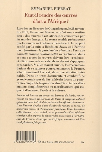 Faut-il rendre des oeuvres d’art à l’Afrique ?