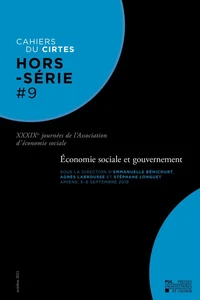Economie sociale et gouvernement. xxxixes journees de l'association d'economie sociale : hors-serie