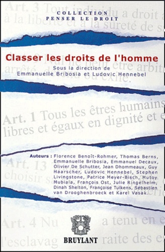 Emmanuelle Bribosia et Ludovic Hennebel - Classer les droits de l'homme.