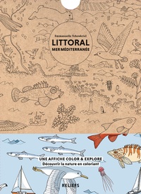 Emmanuelle Tchoukriel - Littoral mer Méditerranée - Affiche à colorier.