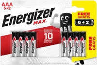 RDC Blister 6+2 piles AAA Energizer Max