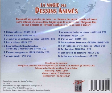 La magie des dessins animés  1 CD audio