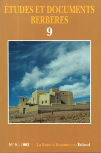 Etudes et documents berbères N° 9/1992