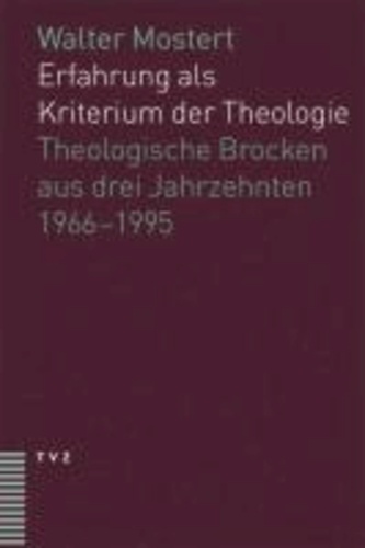 Erfahrung als Kriterium der Theologie - Theologische Brocken aus drei Jahrzehnten (1966–1995).