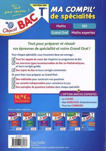 Ma compil' de spécialités Maths, SES Tle. Grand Oral + Option Maths expertes  Edition 2022