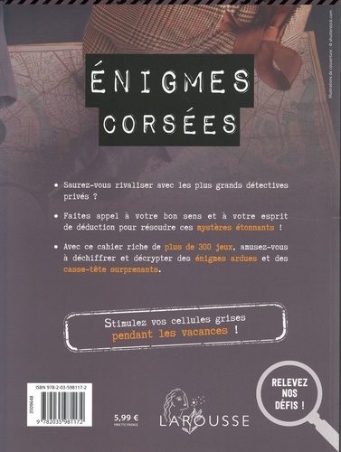 Cahier vacances énigmes corsées  Edition 2020