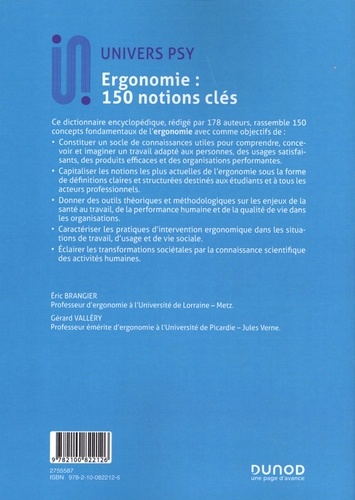 Ergonomie : 150 notions clés. Dictionnaire encyclopédique