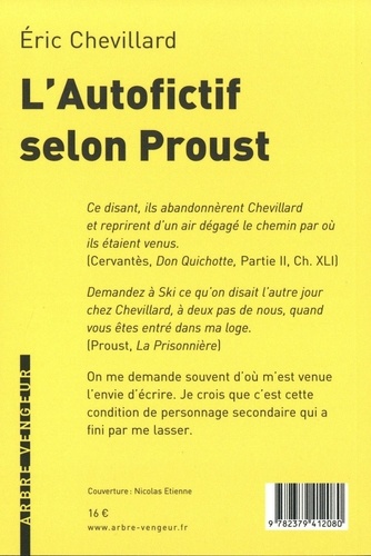 L'autofictif selon Proust. Journal 2021-2022