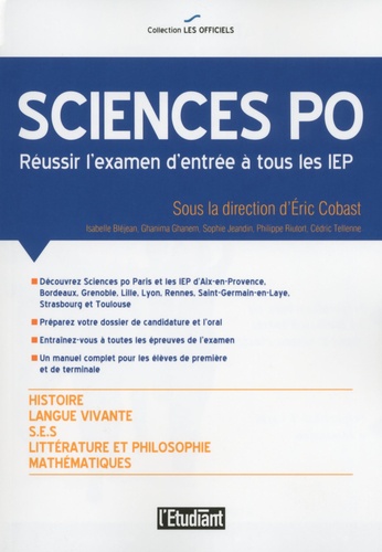 Eric Cobast et Isabelle Bléjean - Sciences Po - Réussir l'examen d'entrée à tous les IEP.
