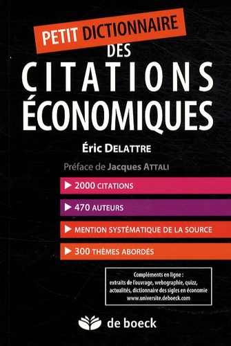 Eric Delattre - Petit dictionnaire des citations économiques.