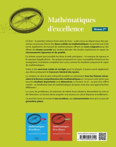 Mathématiques d'excellence 2nd. Cours pour lycéens très motivés  Edition 2021