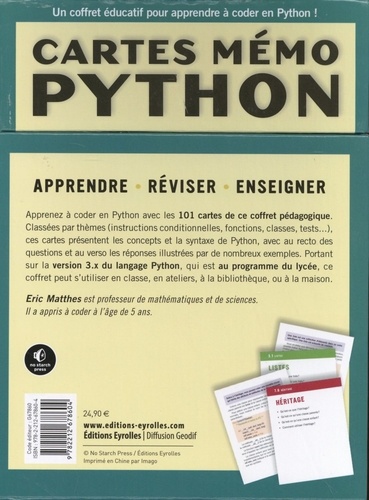 Cartes mémo Python. 101 cartes