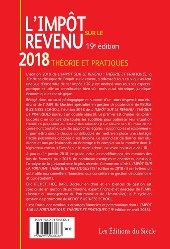 L'impôt sur le revenu - Théorie et pratiques de Eric Pichet - Grand ...