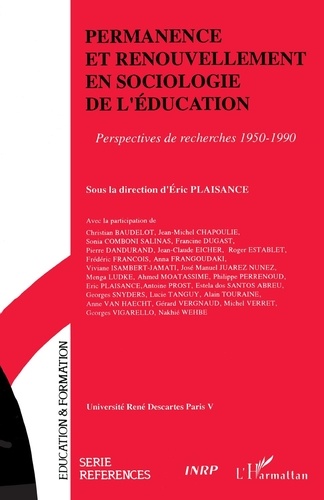 Permanence et renouvellement en sociologie de l'éducation. Perspectives de recherches 1950-1990