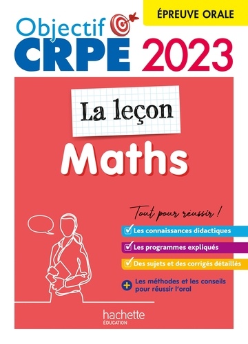 Objectif CRPE 2023 - Maths - La leçon -  épreuve orale d'admission
