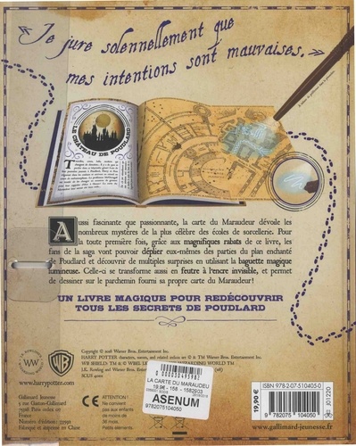 La carte du Maraudeur. Le guide de Poudlard - Avec une baguette lumineuse pour lire et écrire à l'encre invisible !