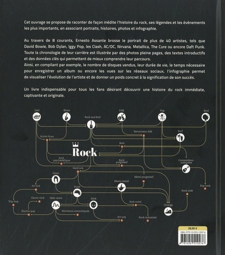 Tout l'univers du Rock. 8 courants et 42 artistes décryptés en infographie