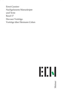 Davoser Vorträge. Vorträge über Hermann Cohen