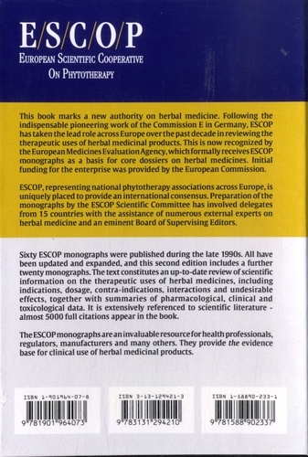 ESCOP Monographs. The Scientific Foundation for Herbal Medicinal Products 2nd edition