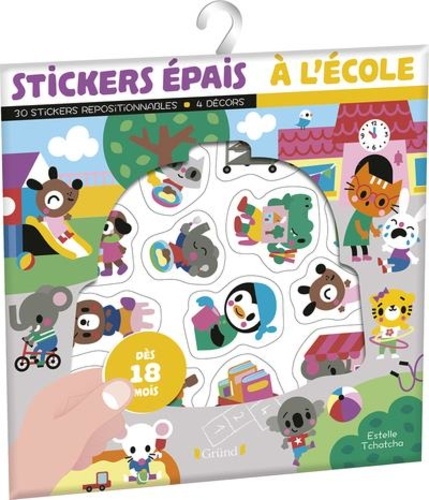 Stickers épais A l'école. 30 stickers repositionnables - 4 décors