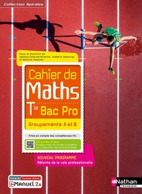 Mathématiques Tle Bac Pro Groupements A et B Cahier de Maths Spirales