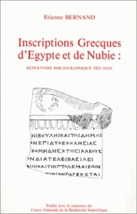 Etienne Bernand - Inscriptions grecques d'Egypte et de Nubie - Répertoire bibliographique des OGIS.