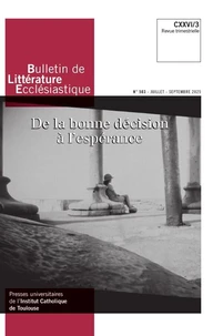 Bulletin de Littérature ecclésiastique n°503 CXXVI/3, juillet-septembre 2025