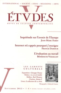 François Euvé et Nathalie Sarthou-Lajus - Etudes N° 4193 Septembre 2013 : .