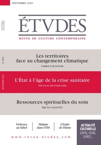 Les territoires face au changement climatique ; L'Etat à l'âge de la crise sanitaire ; Ressources spirituelles du soin
