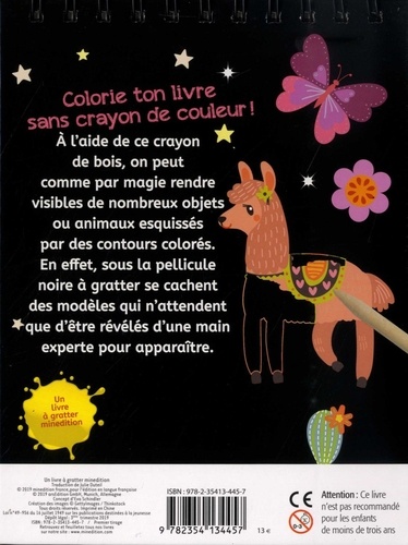 Mon livre de coloriage magique à gratter Filles & licornes. Avec un crayon en bois