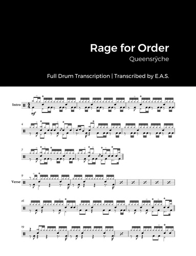  Evan Aria Serenity - Queensrÿche - Rage for Order - Full Album Drum Transcriptions.