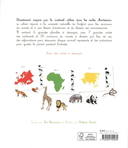 Mon cahier Montessori les animaux des continents