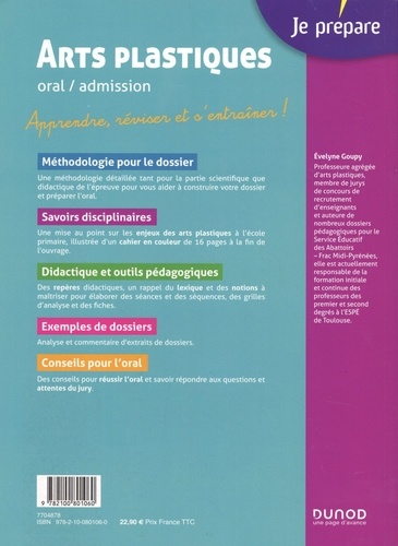 Arts plastiques. Oral / admission Professeur des écoles  Edition 2020-2021