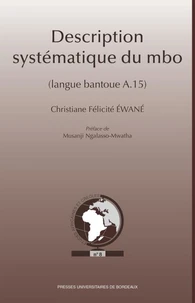 Description systématique du mbo (langue bantoue A.15)