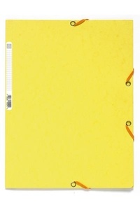EXACOMPTA - Chemise 3 rabats à élastiques carte lustrée 400g/m2 - A4 - Jaune citron