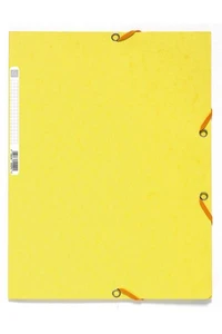 Chemise 3 rabats à élastiques carte lustrée 400g/m2 - A4 - Jaune citron