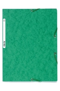 EXACOMPTA - Chemise 3 rabats A4 à élastiques carte lustrée 400g - Vert