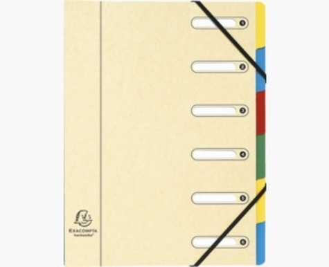 Trieur carte lustrée Harmonika 6 positions - Coloris assortis