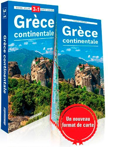 Grèce continentale. Guide + Atlas + Carte laminée 1/800 000