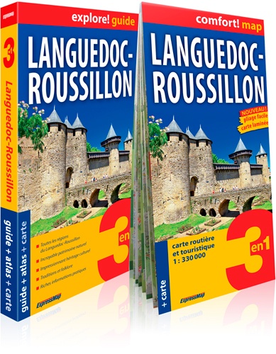 Languedoc-Roussillon. Guide, atlas et carte 1/330 000