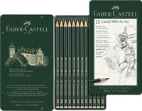 Crayon graphite castell 9000 art boîte métal 12x