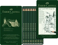 Crayon graphite castell 9000 design boîte métal 12x