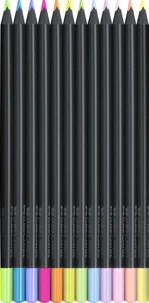 Etui 12 crayons couleur néon pastel - Black Edition