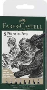 Pochette 8 feutres pitt noirs