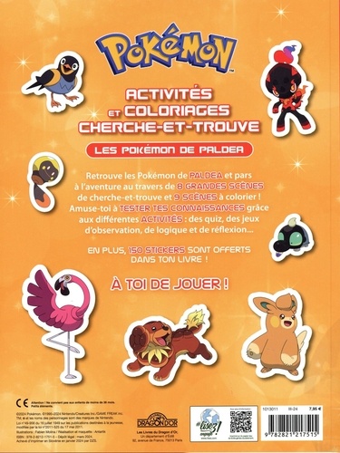 Pokémon Activités et coloriages cherche-et-trouve. Les Pokémon de Paldea