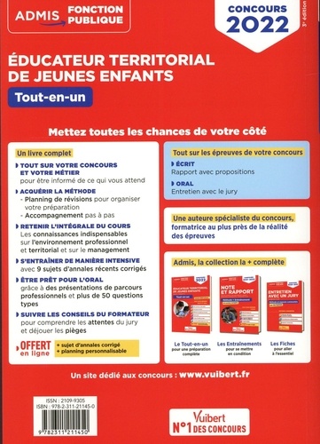 Concours Educateur territorial de jeunes enfants. Externe. Catégorie A. Tout-en-un  Edition 2022